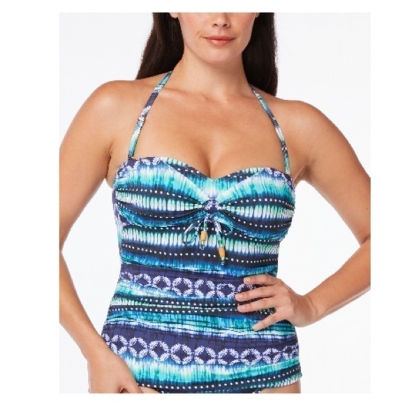 New Bleu by Rod Beattie Draped Bandeau
Tankini Top - Navy Blue 8 New swinsuit - Picture 10 of 15